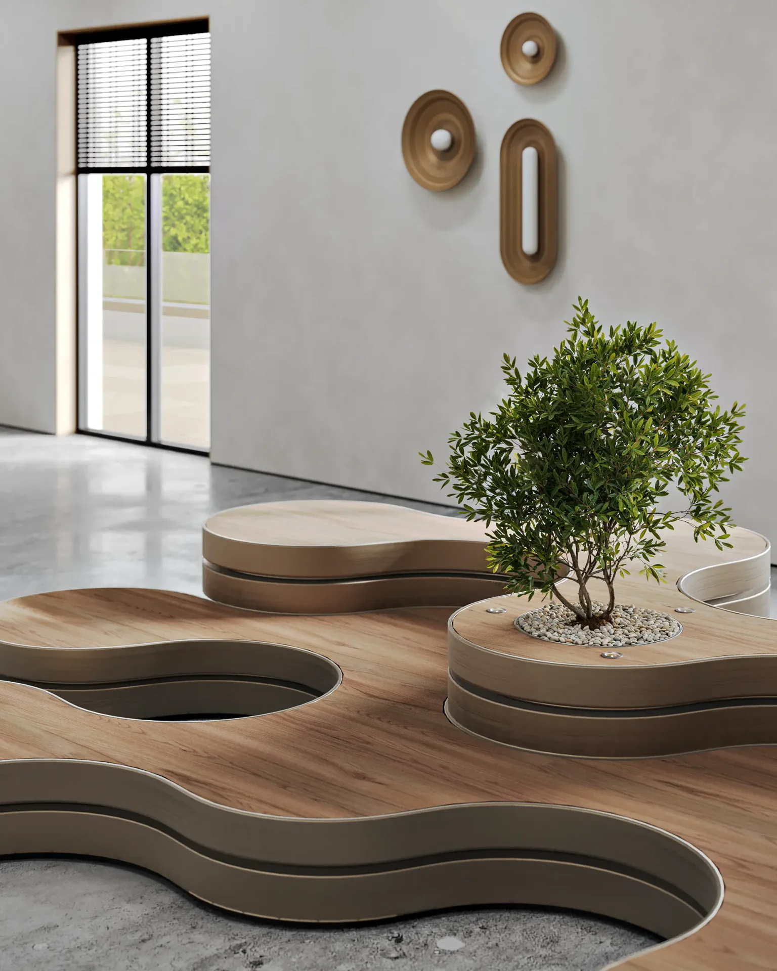 Interior visualization with atmospheric lighting scenario