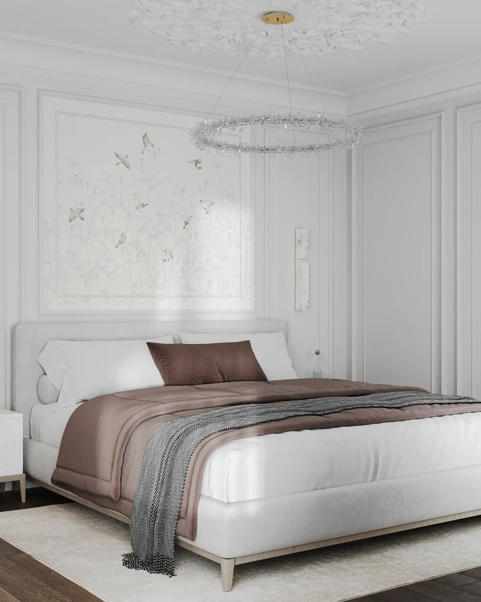 Intérieur de la chambre principale comprenant un luxueux lit king-size