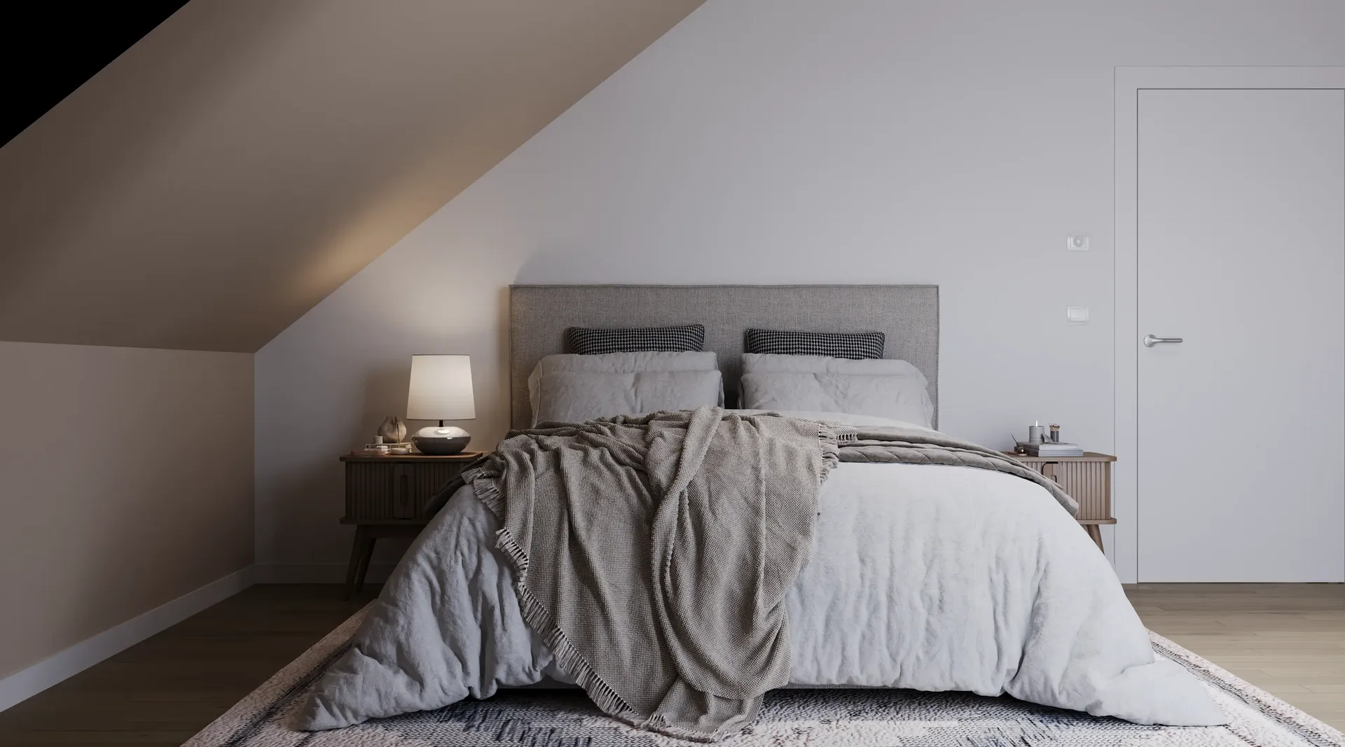 Vue de face d'un lit.