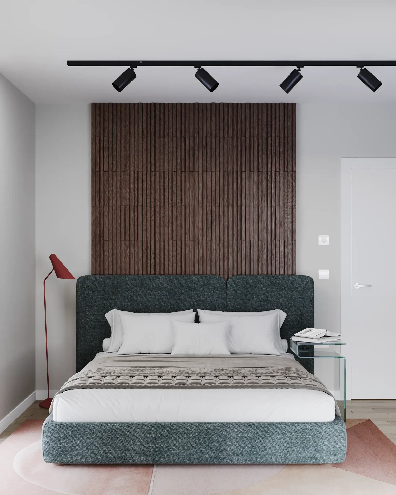Vue de face d'un lit.