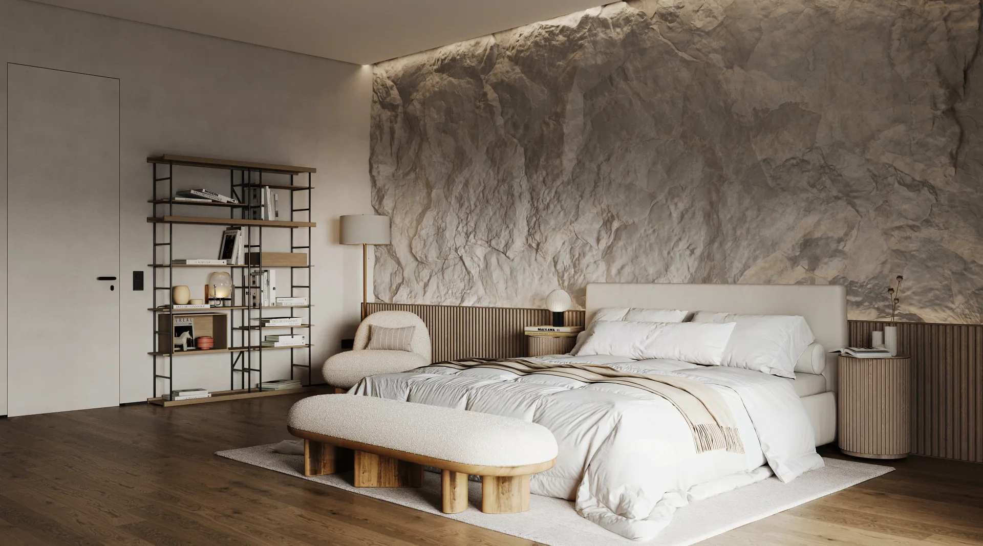 Service Group. Contemporary Apartment_Bedroom_03 visualization case study