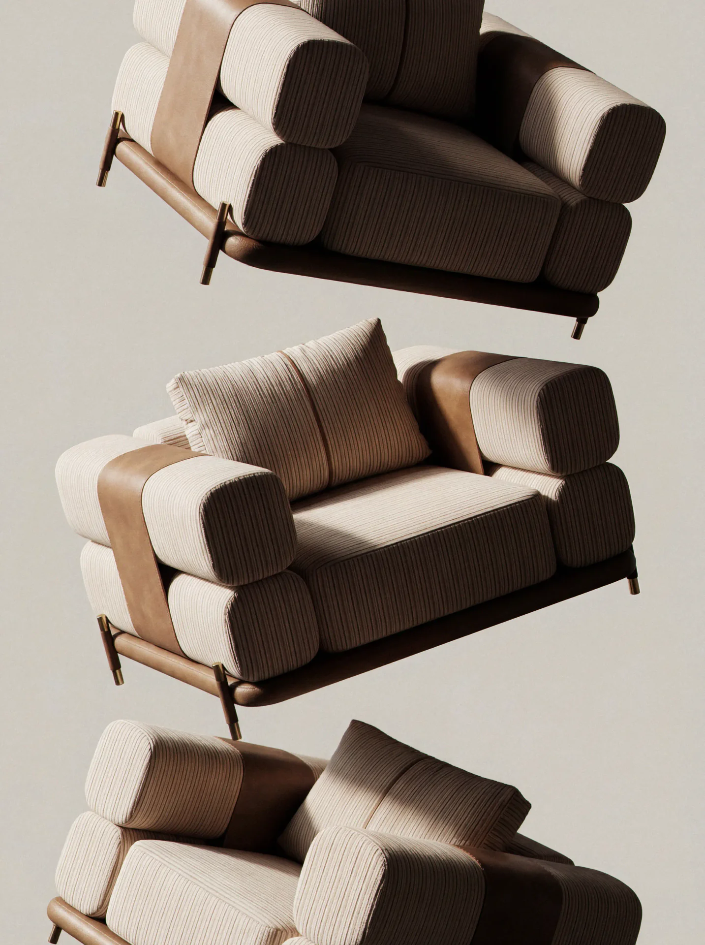Creative concept render placing furniture in an aspirational interior setting