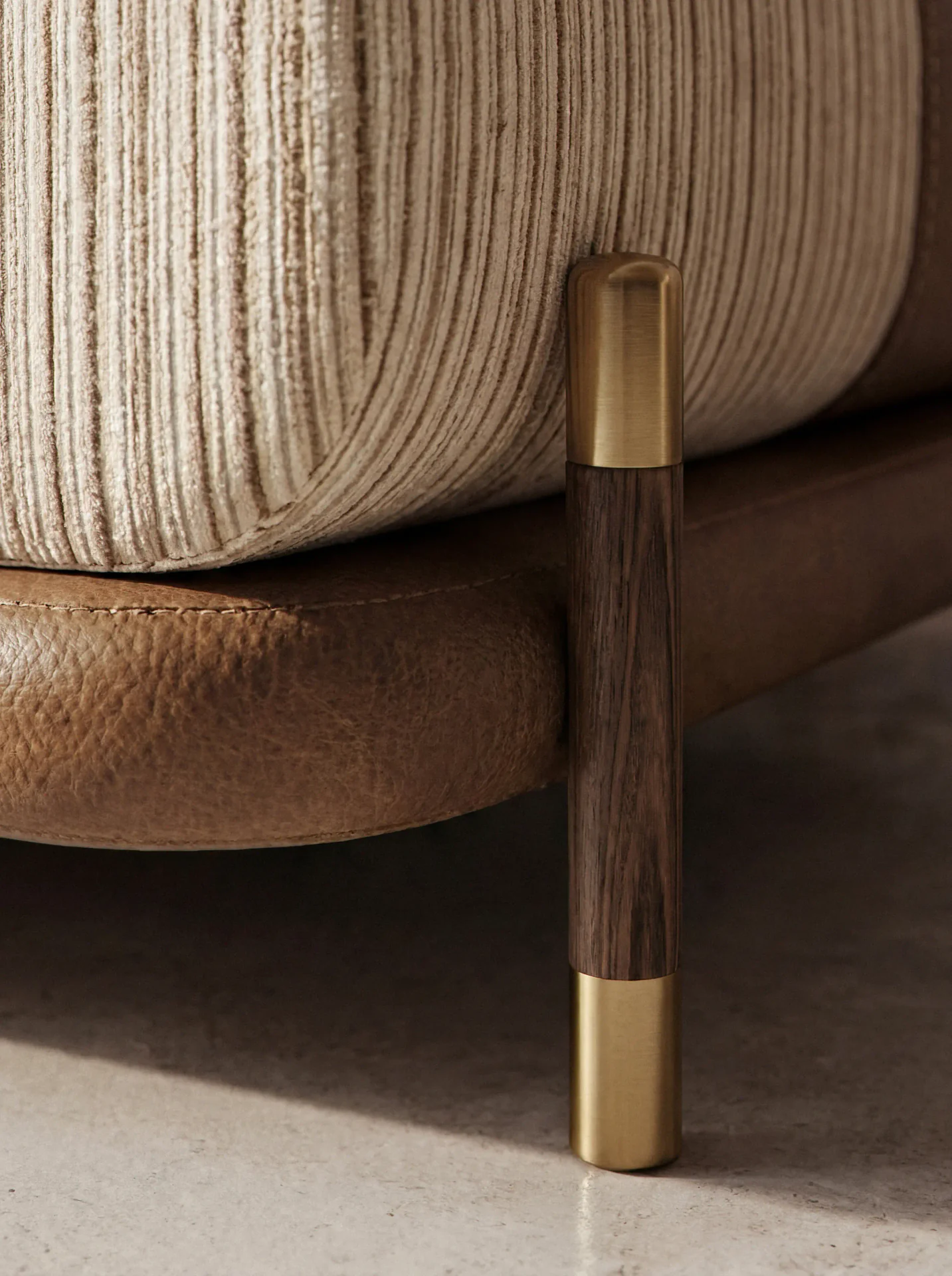 Macro close-up of furniture upholstery, stitching, and material textures