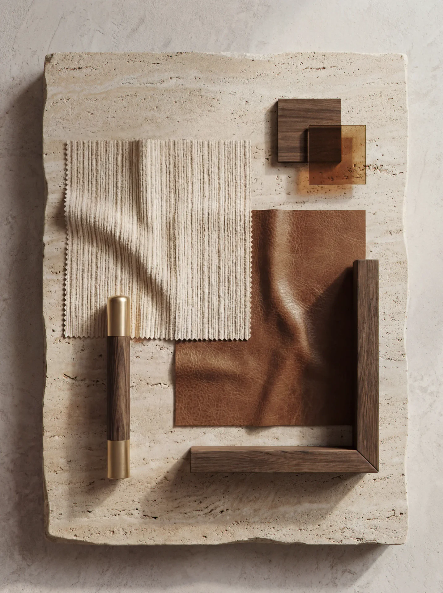 Moodboard and color palette study for furniture product visualization